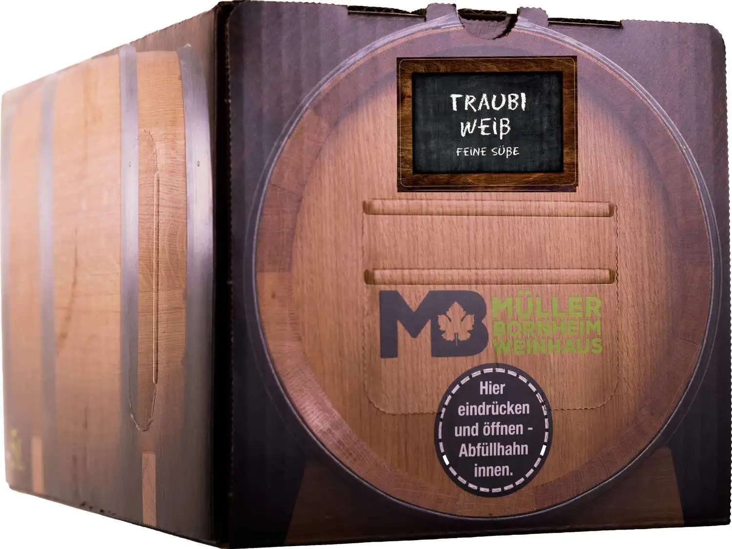 Traubi weiß Bag in Box Traubi weiß Bag in Box alkoholisches Getränk aus Trauben, Kiste